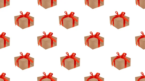 Seamless Gift Box Isolated White Background — Stock Photo, Image