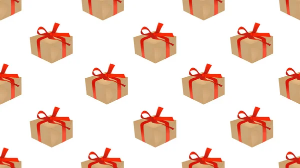 Seamless Gift Box Isolated White Background — Stock Photo, Image