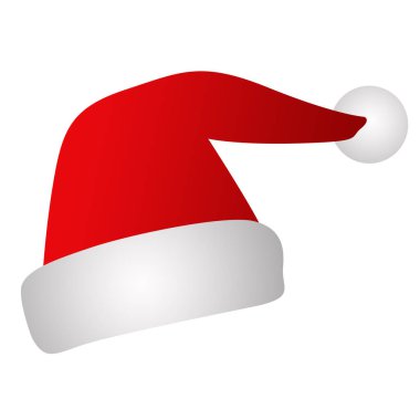 Beyaz arka planda Noel Baba şapkası