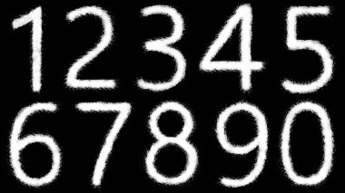 Siyah arkaplanda numaranın bulut şekli