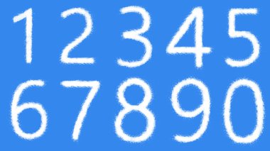 Mavi arkaplandaki bulut şekli