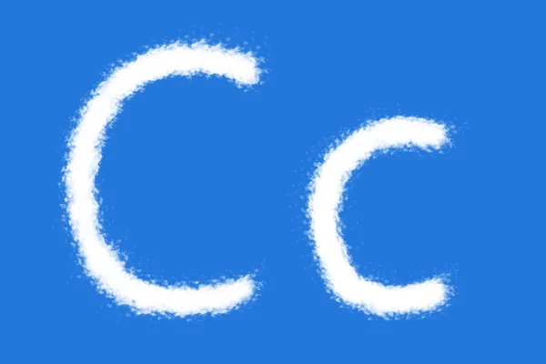 Cloud Alphabet Shape Blue Background — Stock Photo, Image