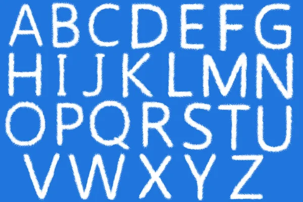 Forma Alfabeto Nuboso Sobre Fondo Azul — Foto de Stock