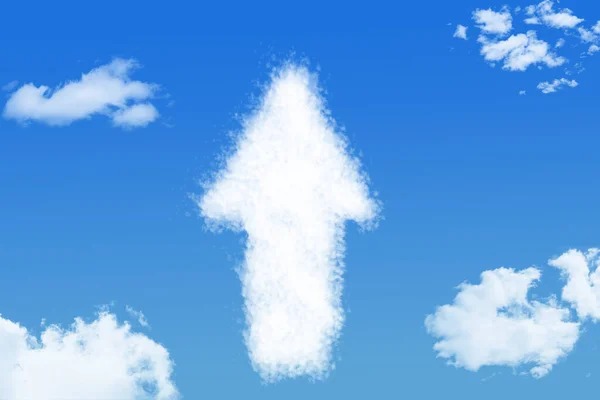 arrow growth shaped cloud on blue sky