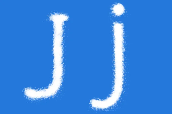 Σχήμα Αλφάβητου Cloud Μπλε Φόντο — Φωτογραφία Αρχείου