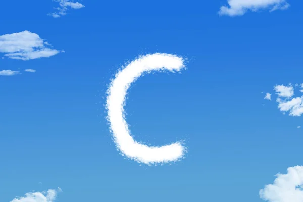 Lettera Forma Nube Sul Cielo Blu — Foto Stock