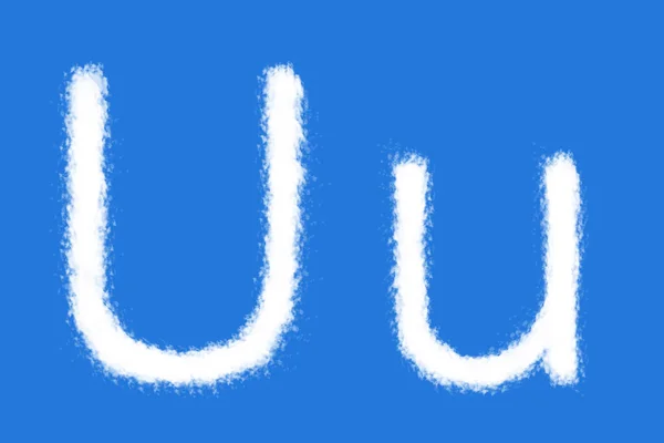 Nube Forma Del Alfabeto Sobre Fondo Azul —  Fotos de Stock
