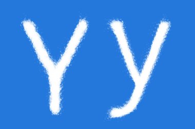 Mavi arkaplanda Y alfabesi şekli