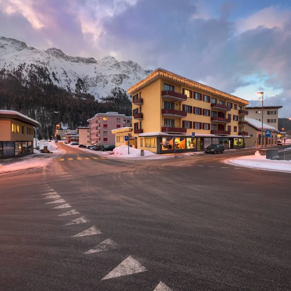 San Moritz en la mañana, Suiza — Foto de Stock