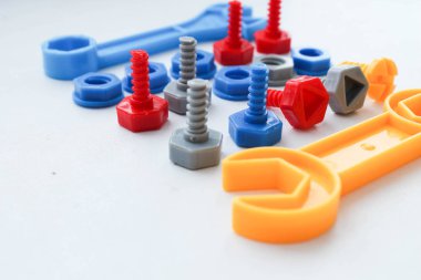 Plastik çocuk oyuncak somunlar oyun için bir dizi