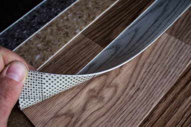 Muşamba. Ahşap doku ile döşeme örnekleri. Kesim boyutu. Yeni yıl.