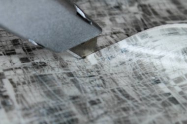 Muşamba. Ahşap doku ile döşeme örnekleri. Kesim boyutu. Yeni yıl.