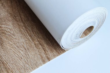 Muşamba. Ahşap doku ile döşeme örnekleri. Kesim boyutu. Yeni yıl.