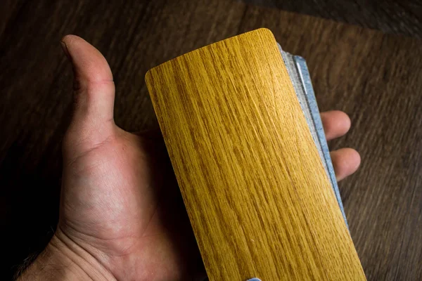 Linoleum Próbek Podłóg Drewna Cięcia Rozmiar Nowy Rok — Zdjęcie stockowe