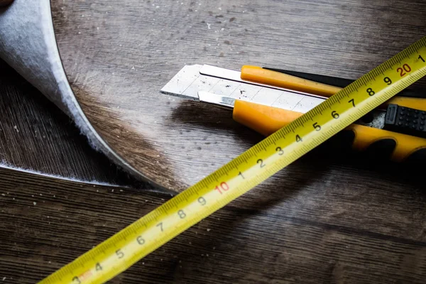 Linoleum Monsters Van Vloeren Met Houtstructuur Snijden Grootte Nieuwjaar — Stockfoto