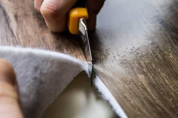 Linoleum Campioni Pavimenti Con Struttura Legno Taglio Dimensioni Anno Nuovo — Foto Stock