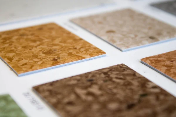 Linoleum Samples Flooring Wood Texture Cutting Size New Year — Stock Photo, Image