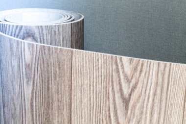 Ahşap desenli muşamba rulo, yukarıdan çekilmiş.