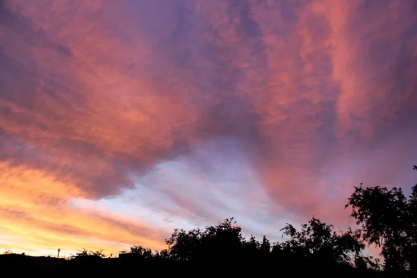 Pôr Sol Laranja Brilhante — Fotografia de Stock