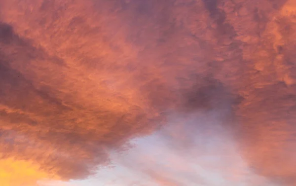 Solnedgången är ljust orange. Himlen vid solnedgången. — Stockfoto