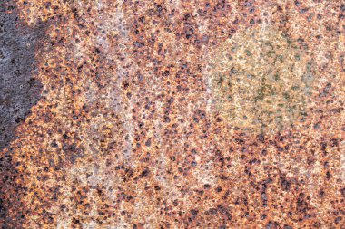 Paslı metal dokusu. Kahverengi paslı metal, arka planı kapat.