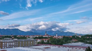 Kranj, Slovenya - 29 Haziran 2018 - timelapse panorama görünüm