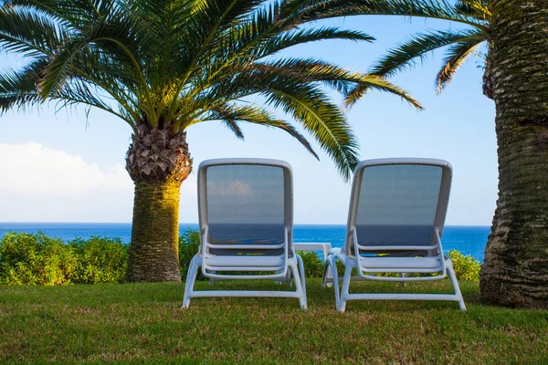 View Two Chairs Sea — Stock Photo, Image