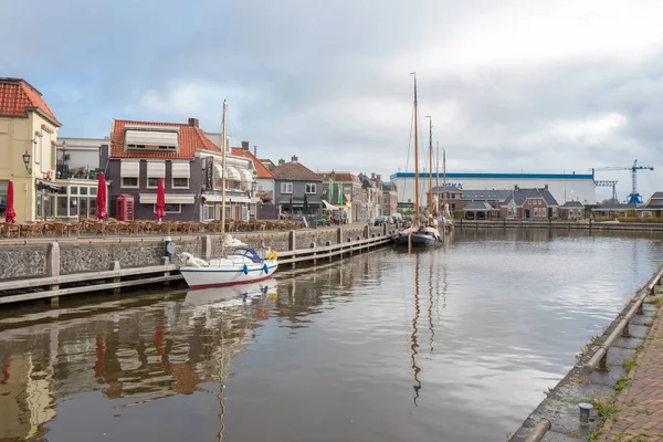 Niederlande Lemmer Oktober 2018 Kai Hafen Von Lemmer Den Niederlanden — Stockfoto