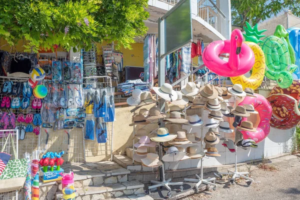 Griekenland Corfu Barbati Augustus 2018 Winkel Voor Zwemmen Strand Spullen — Stockfoto