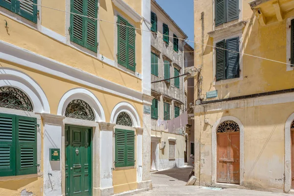Grèce Corfu Corfu Town Juillet 2018 Anciennes Maisons Corfou Kerkyra — Photo