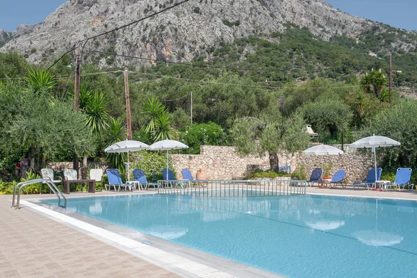 Griekenland Corfu Glyfa Juli 2018 Zwembad Het Crystal Blue Studios — Stockfoto