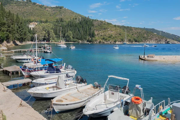 Greece Corfu Kouloura July 2018 Boats Port Kouloura Corfu Greece — Stock Photo, Image