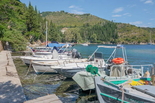 Greece Corfu Kouloura July 2018 Boats Port Kouloura Corfu Greece — Stock Photo, Image