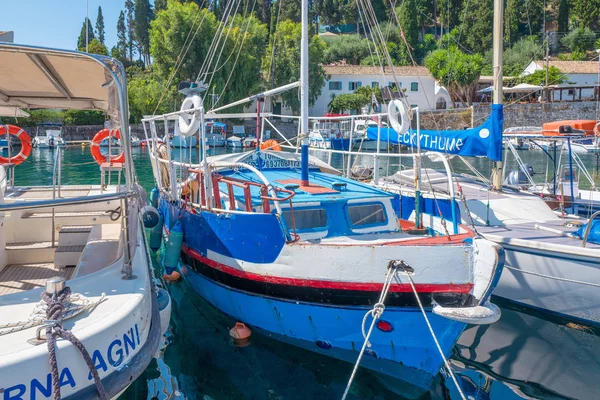Grécia Corfu Kouloura Julho 2018 Barcos Pesca Para Uma Viagem — Fotografia de Stock