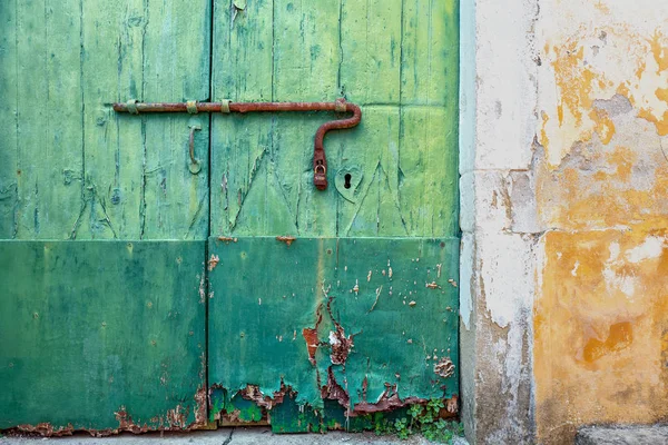 Oud Huis Met Een Gepleisterde Muur Deur Sinarades Corfu — Stockfoto