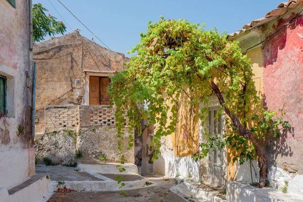 Grecia Corfu Sinarades Agosto 2018 Vista Callejón Sinarades Sobre Corfú — Foto de Stock