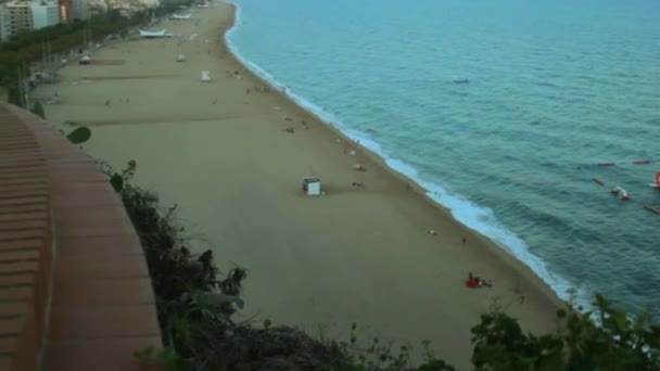 Costa Del Mar Mediterráneo Vista Aérea Playa Calella — Vídeo de stock