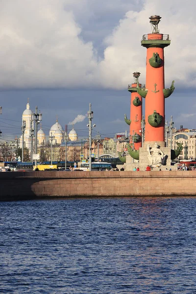 Russie Pétersbourg Septembre 2018 Flèche Île Vassilievski Sur Photo Sont — Photo