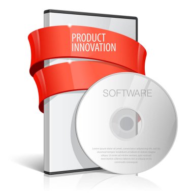 Disk ile Dvd veya Cd Disk için serin gerçekçi durumda. Arka plan ayrı katmanlardaki metin ve yansıma. Vektör çizim