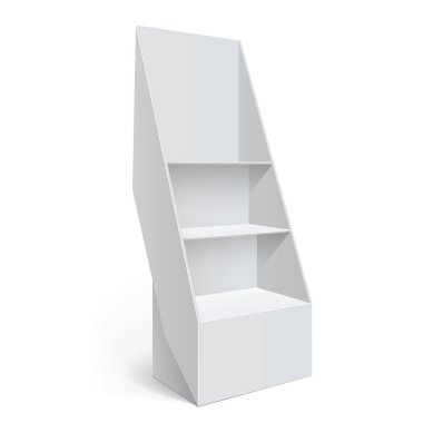 Terfi sayacı, perakende satış standı beyaz arka planda izole edilmiş. Tasarımın için bir şablon. Vektör illüstrasyonu.