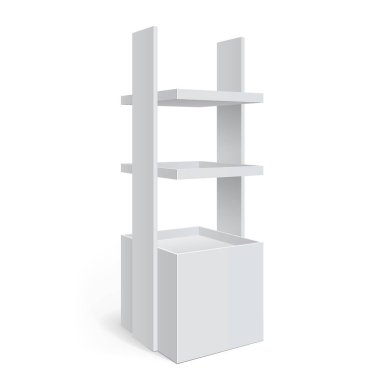 Terfi sayacı, perakende satış standı beyaz arka planda izole edilmiş. Tasarımın için bir şablon. Vektör illüstrasyonu.