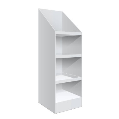 Terfi sayacı, perakende satış standı beyaz arka planda izole edilmiş. Tasarımın için bir şablon. Vektör illüstrasyonu.