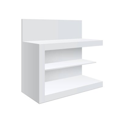 Terfi sayacı, perakende satış standı beyaz arka planda izole edilmiş. Tasarımın için bir şablon. Vektör illüstrasyonu.