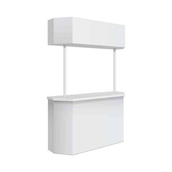 Contador Promoção Retail Trade Stand Isolado Fundo Branco Modelo Mockup —  Vetores de Stock