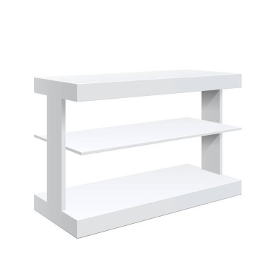 Terfi sayacı, perakende satış standı beyaz arka planda izole edilmiş. Tasarımın için bir şablon. Vektör illüstrasyonu.