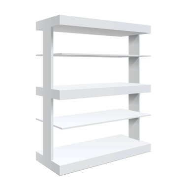 Terfi sayacı, perakende satış standı beyaz arka planda izole edilmiş. Tasarımın için bir şablon. Vektör illüstrasyonu.