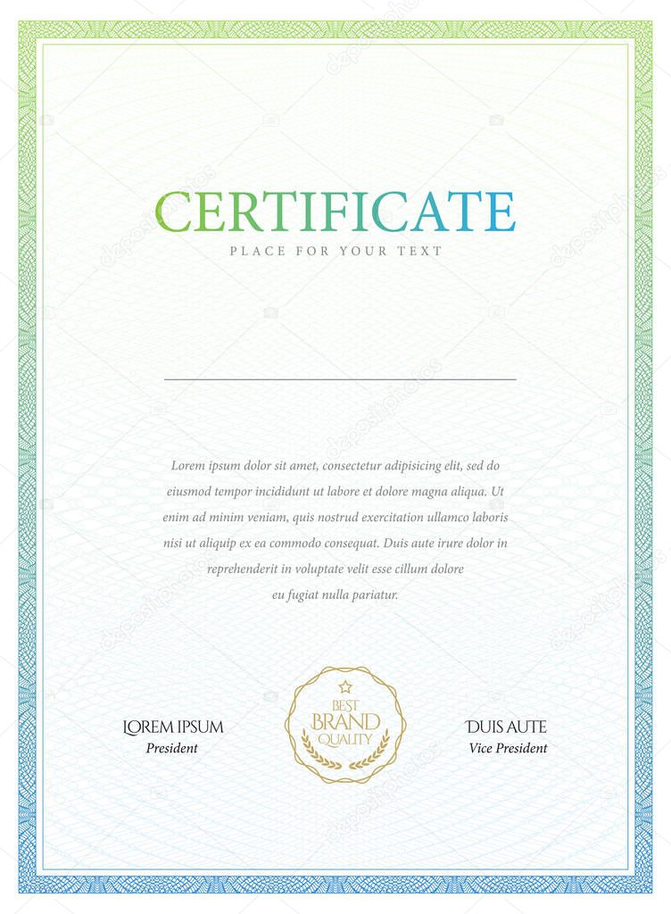 Certificate. Template diploma currency border. Award background Gift voucher. Vector illustration.