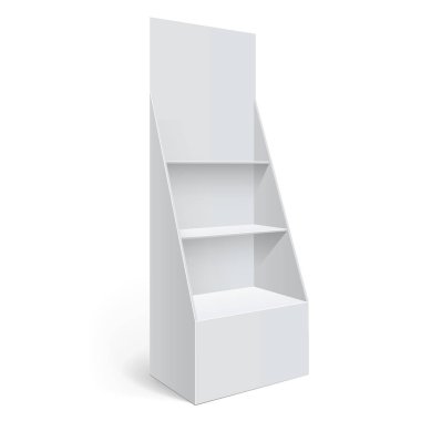 Terfi sayacı, perakende satış standı beyaz arka planda izole edilmiş. Tasarımın için bir şablon. Vektör illüstrasyonu.