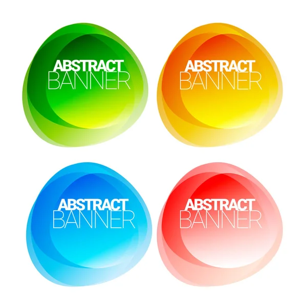 Ensemble Bannières Abstraites Multicolores Modernes Illustration Vectorielle — Image vectorielle