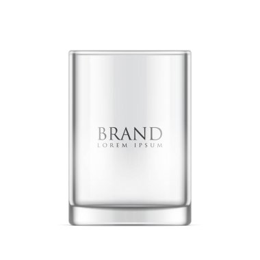 Gerçekçi cam fincan. Beyaz arka plan üzerinde şeffaf cam. Vektör çizim